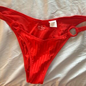 Aerie Red Ribbed swim bottoms